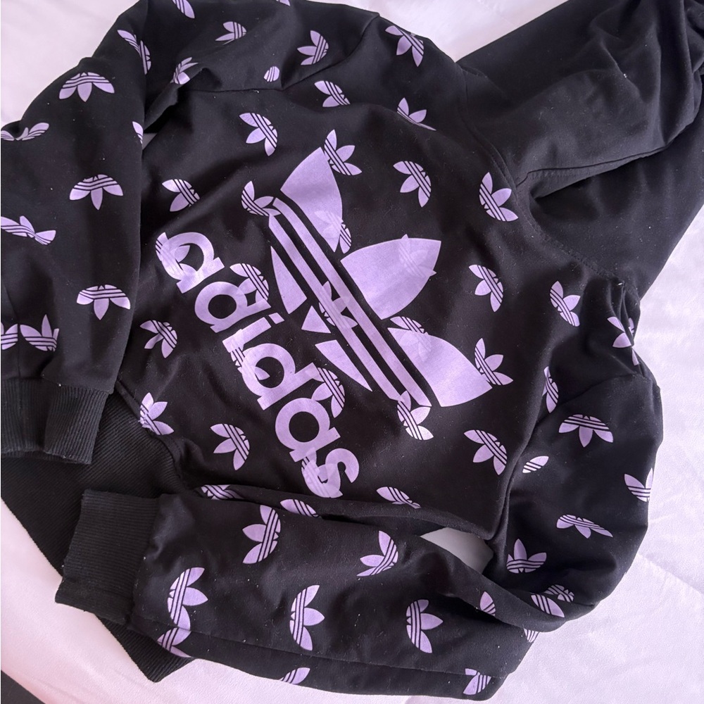 Adidas Sport Black and Purple Hoodie